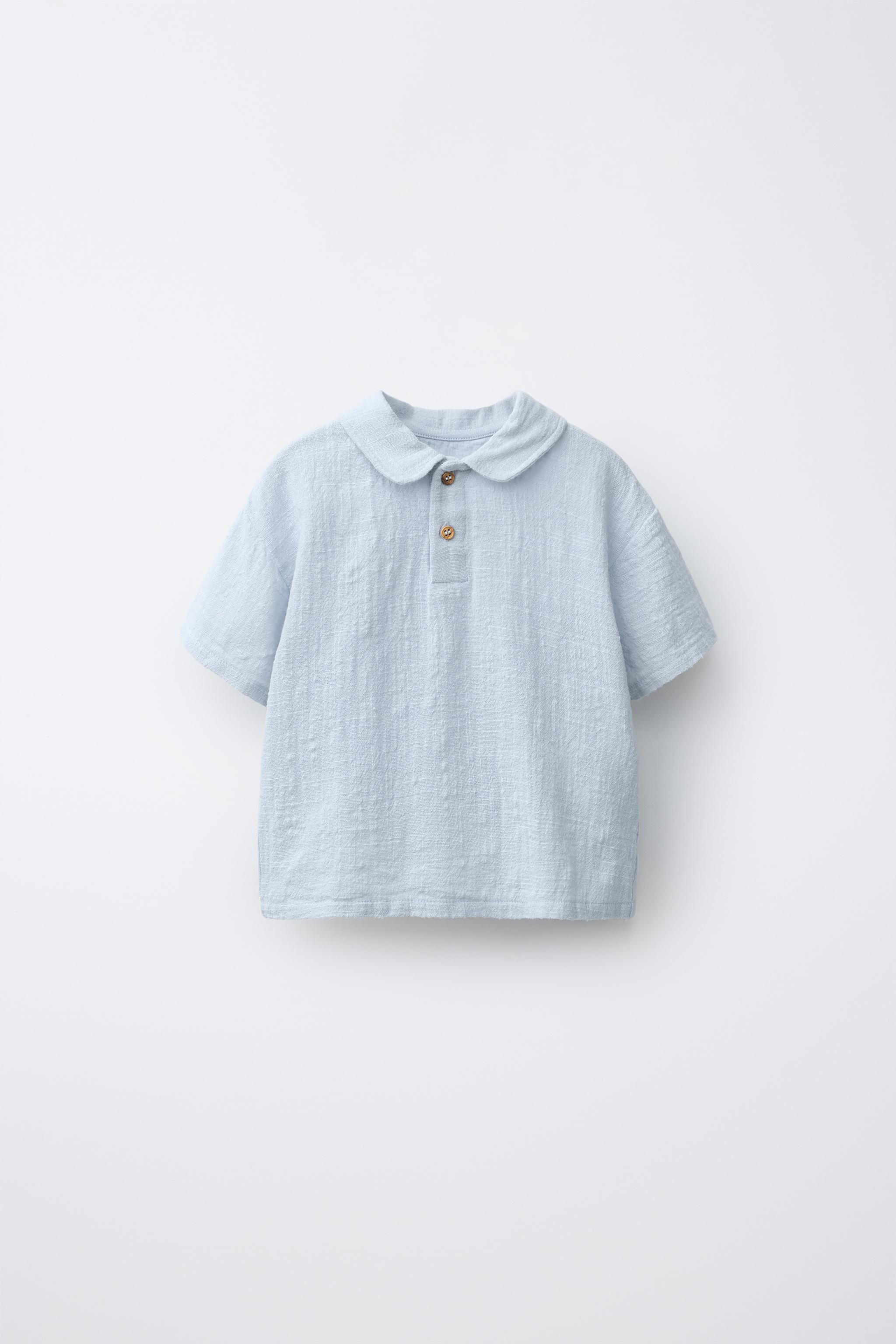 CHEMISE TEXTURÉE BIMATIÈRE À COL POLO